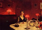 A Dinner Table at Night by John Singer Sargent